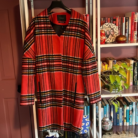 Maison Scotch Tartan Plaid Coat - Picture 1 of 4